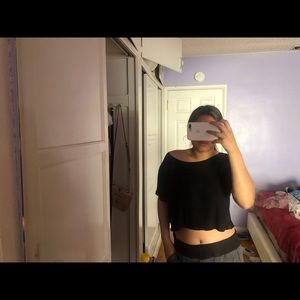 H&M basic off the shoulder black shirt